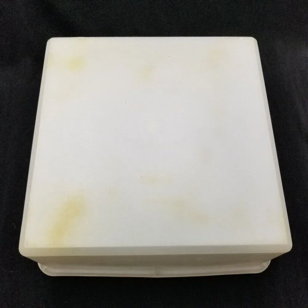 Vintage Tupperware Square Keeper 166-4 223 Sheer White Clear Plastic 2 Gallon